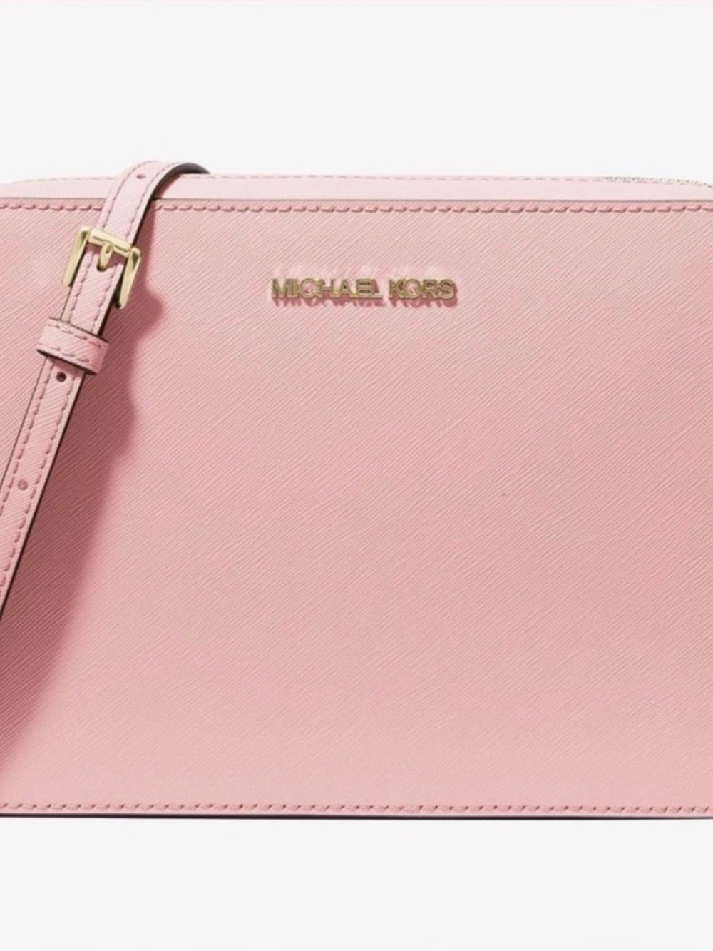 Michael Kors Pink Saffiano Crossbody with Gold Hardware